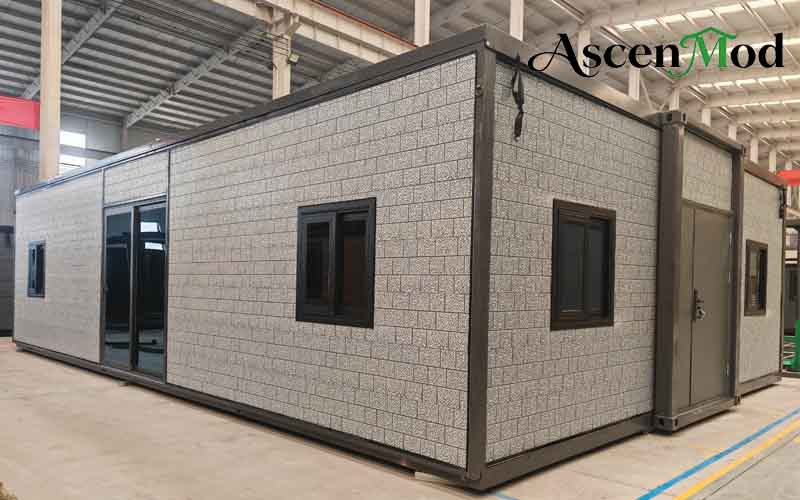 40ft High Ceiling Foldable House  Spacious Three-Bedroom Prefab Container Home ASCEN MOD 