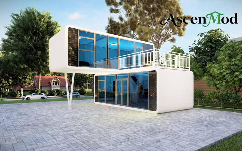 Two-Story Apple Cabin Modern Prefab Office & Living Space Solution ASCEN MOD 