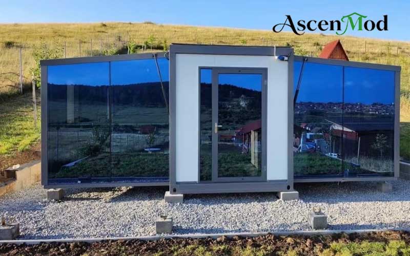 Australia Residential Project: 40ft Foldable Container House with Panoramic Glass Windows